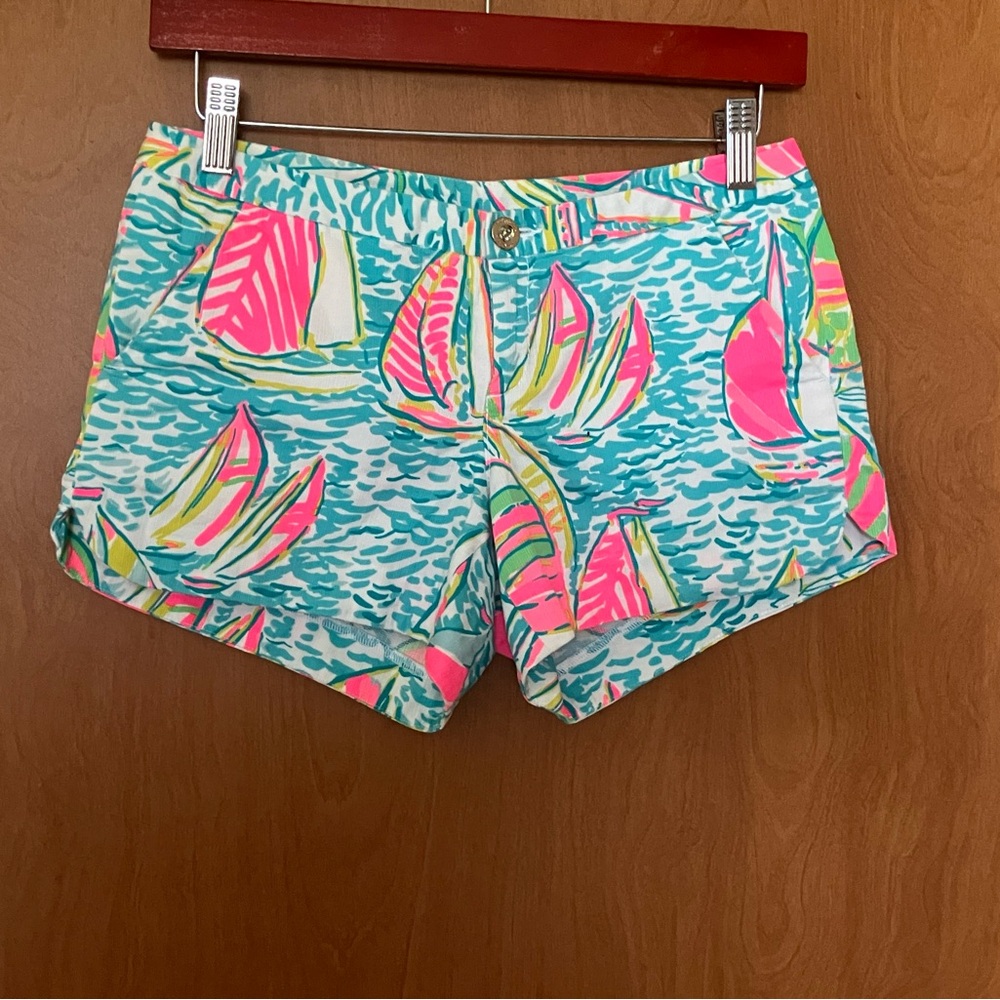 Lilly Pulitzer Women's You Gotta Regatta Adie Shorts 100% Cotton Size 00
